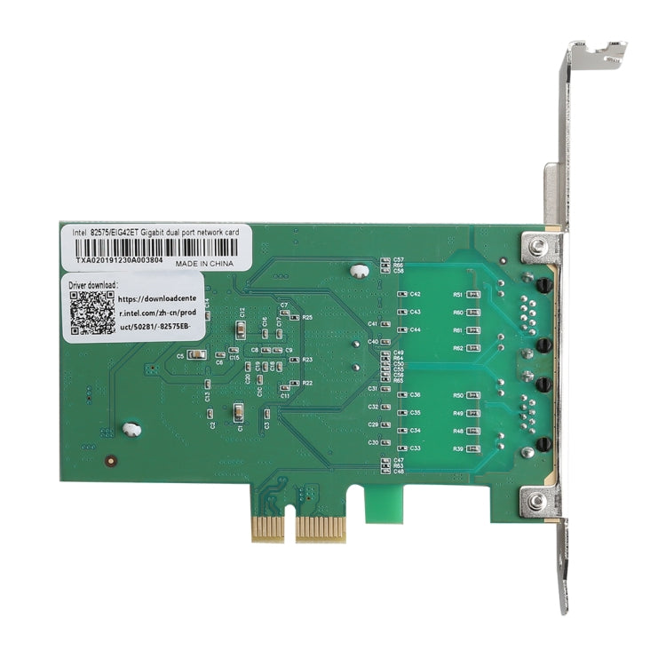 Lisslune | TXA020 Intel 82575 Dual RJ45 Ports NIC 10/100/1000 Gigabit PCI Express PCIE x1 Network Card Adapter