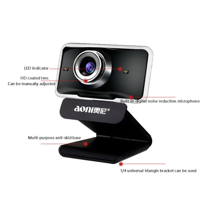 Lisslune | aoni C11 720P 150-degree wide-angle manual focus HD computer camera with microphone