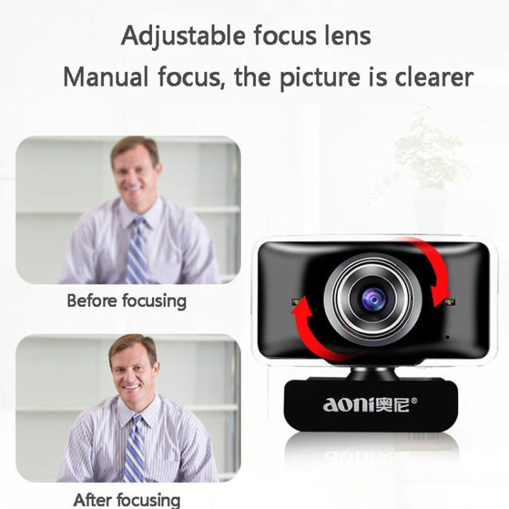 Lisslune | aoni C11 720P 150-degree wide-angle manual focus HD computer camera with microphone