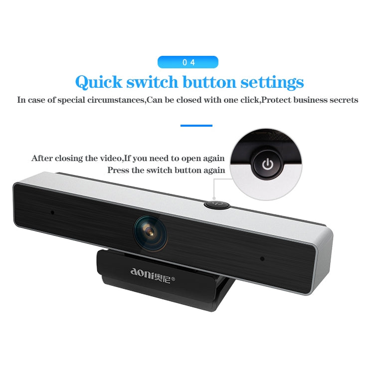 Lisslune | aoni C90 1080P HD Business Smart Computer Camera with Microphone