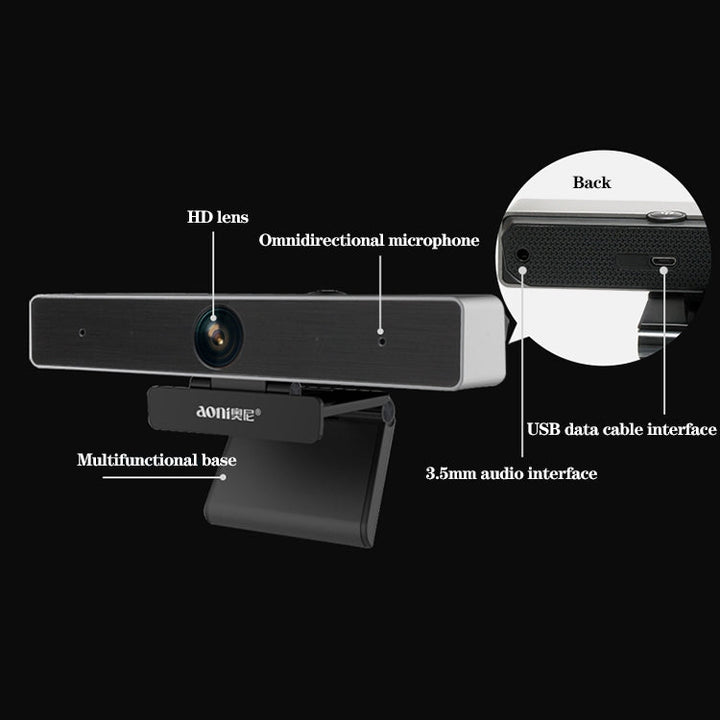 Lisslune | aoni C90 1080P HD Business Smart Computer Camera with Microphone