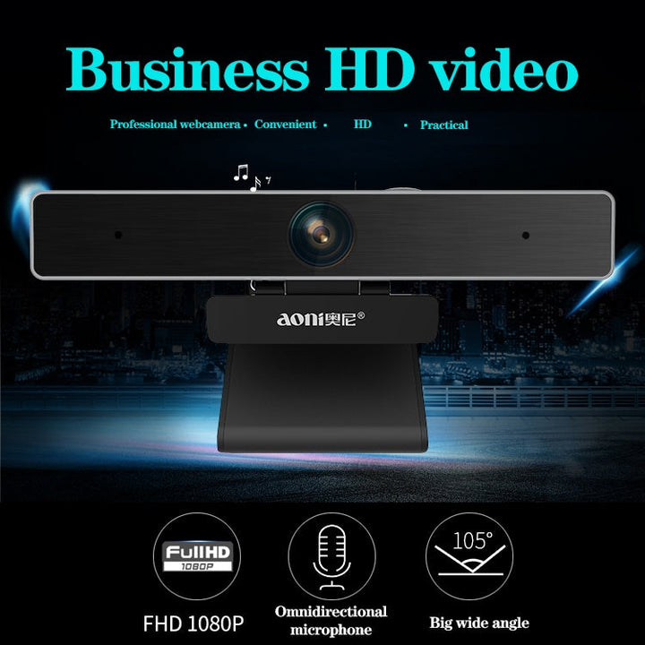 Lisslune | aoni C90 1080P HD Business Smart Computer Camera with Microphone