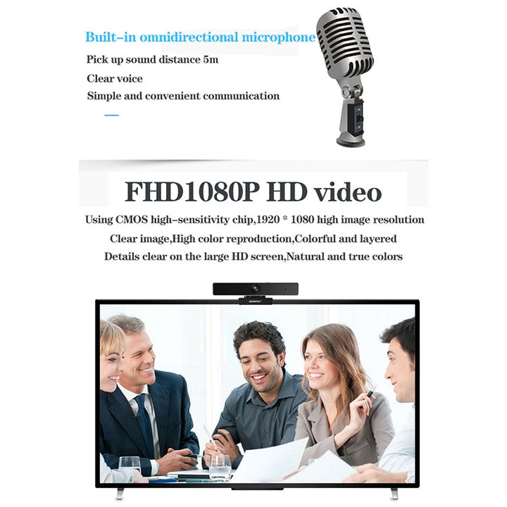 Lisslune | aoni C90 1080P HD Business Smart Computer Camera with Microphone