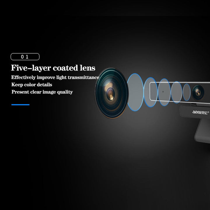 Lisslune | aoni C90 1080P HD Business Smart Computer Camera with Microphone