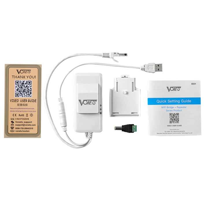 Lisslune | VONETS VAP11AC 5G / 2.4G Mini Wireless Bridge with Fan Version 300Mbps + 900Mbps WiFi Repeater, Support for Video Surveillance & Control (White)