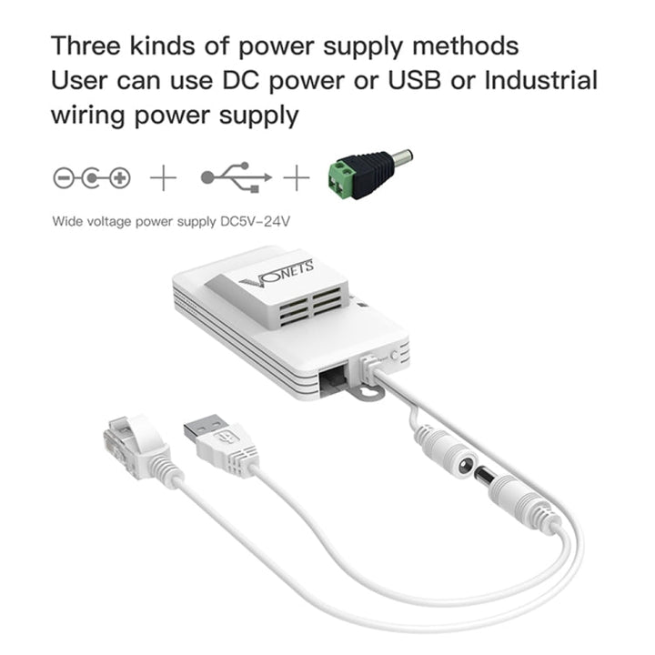 Lisslune | VONETS VAP11AC 5G / 2.4G Mini Wireless Bridge with Fan Version 300Mbps + 900Mbps WiFi Repeater, Support for Video Surveillance & Control (White)