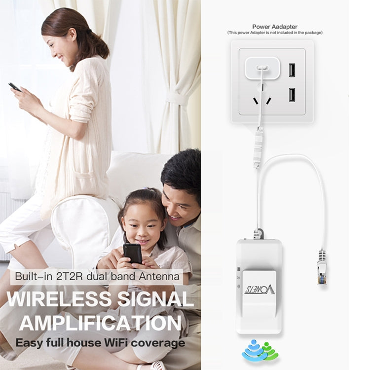 Lisslune | VONETS VAP11AC 5G / 2.4G Mini Wireless Bridge with Fan Version 300Mbps + 900Mbps WiFi Repeater, Support for Video Surveillance & Control (White)