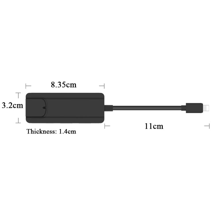 Lisslune | Onten 75002 8PIN to RJ45 Hub USB 2.0 Adapter (Black)