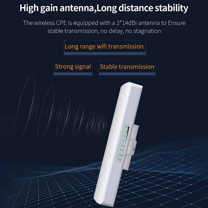 Lisslune | COMFAST CF-E312A Qualcomm AR9344 5.8GHz 300Mbps/s Outdoor ABS Wireless Network Bridge with POE Adapter