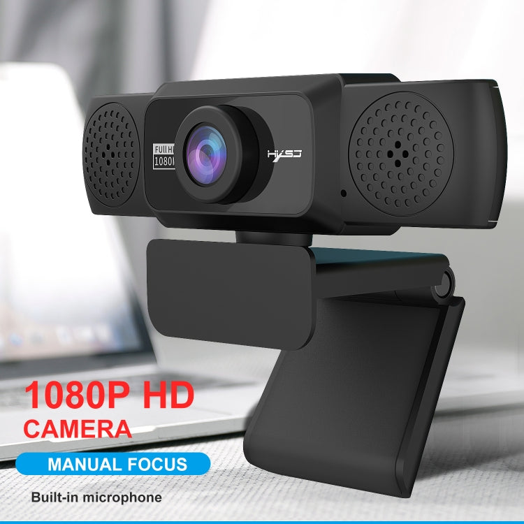 Lisslune | HXSJ S5 1080P Adjustable HD Video Webcam PC Camera with Microphone (Black)