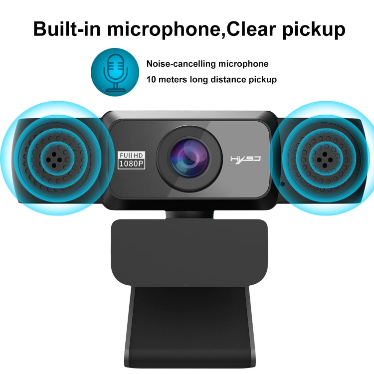 Lisslune | HXSJ S5 1080P Adjustable HD Video Webcam PC Camera with Microphone (Black)