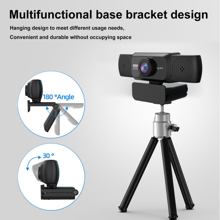Lisslune | HXSJ S5 1080P Adjustable HD Video Webcam PC Camera with Microphone (Black)