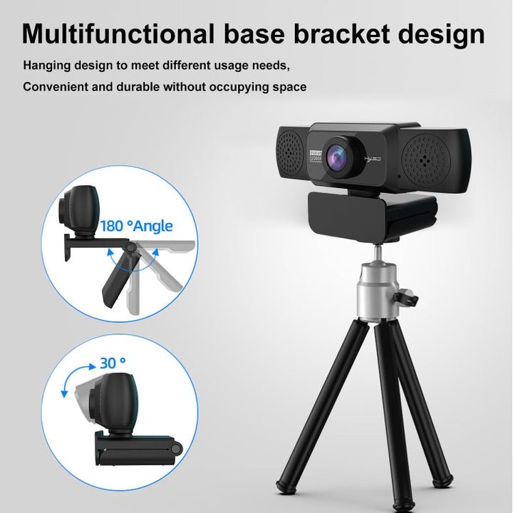 Lisslune | HXSJ S5 1080P Adjustable HD Video Webcam PC Camera with Microphone (Black)