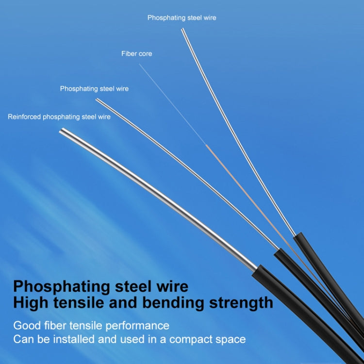 Lisslune | Triple Steel Wire Long Distance Outdoor Fiber Drop Cable Patch Jumper with SC Connector, Cable Length: 300m