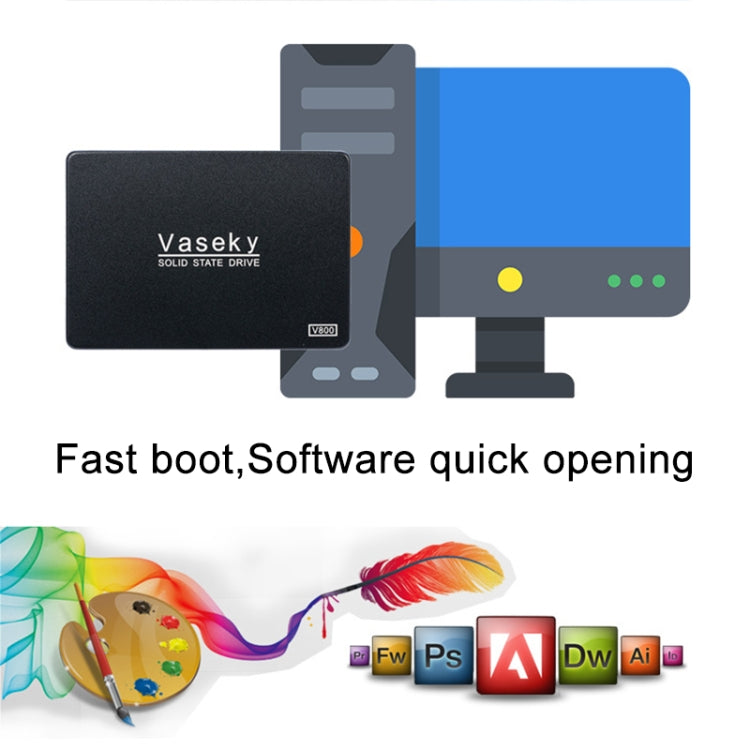 Lisslune | Vaseky V800 128GB 2.5 Inch SATA3 6GB/s Ultra-Slim 7mm Solid State Drive SSD Hard Drive for Desktop, Notebook
