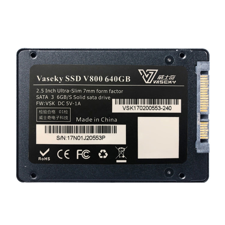 Lisslune | Vaseky V800 512GB 2.5 Inch SATA3 6GB/s Ultra-Slim 7mm Solid State Drive SSD Hard Drive for Desktop, Notebook