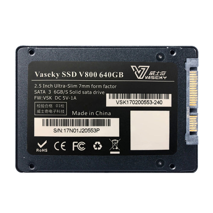 Lisslune | Vaseky V800 512GB 2.5 Inch SATA3 6GB/s Ultra-Slim 7mm Solid State Drive SSD Hard Drive for Desktop, Notebook