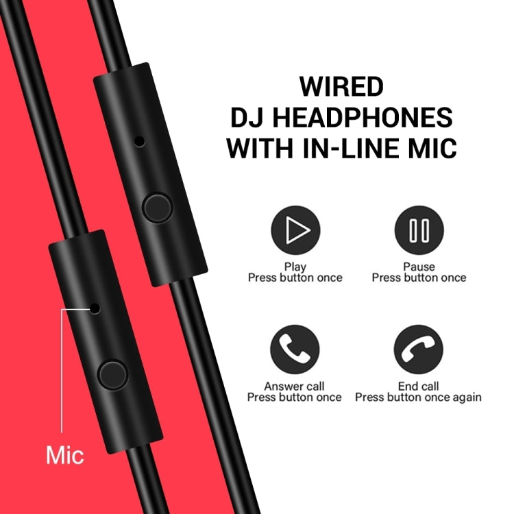 Lisslune | OneOdio A71 Headphones with Noise Cancellation in Headset Design with Microphone (Black Red)