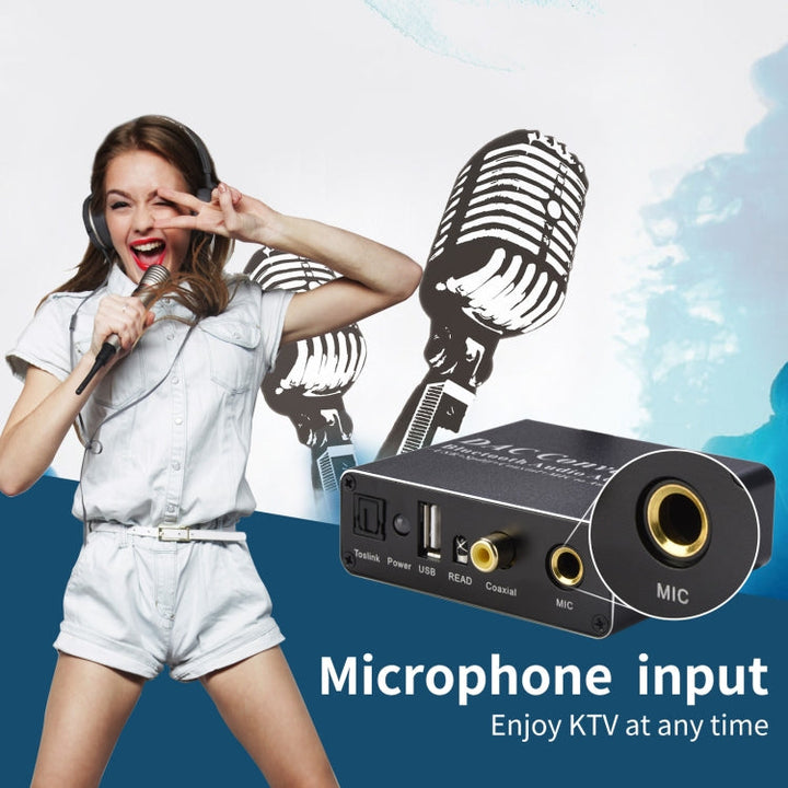 Lisslune | NK-Q8 Bluetooth Audio Adapter DAC Converter with Remote Control, US Plug