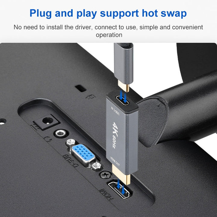 Lisslune | USB 3.1 Type-C / USB-C Female to HDMI Male Adapter