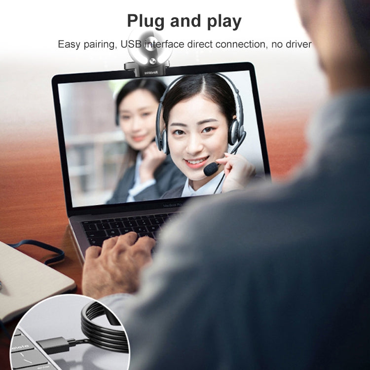 Lisslune | Landshine 90 Degree Wide Angle 2K USB Autofocus Computer Live Beauty HD Camera with Ring Light