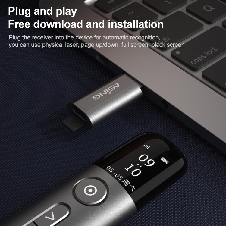 Lisslune | ASiNG A9s Multifunctional PPT Page Turning Pen Wireless Presenter (Blue)