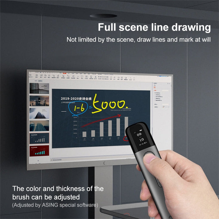 Lisslune | ASiNG A9 128MB Red Light Multifunctional PPT Touch Laser Page Turning Pen Wireless Presenter (Gray)