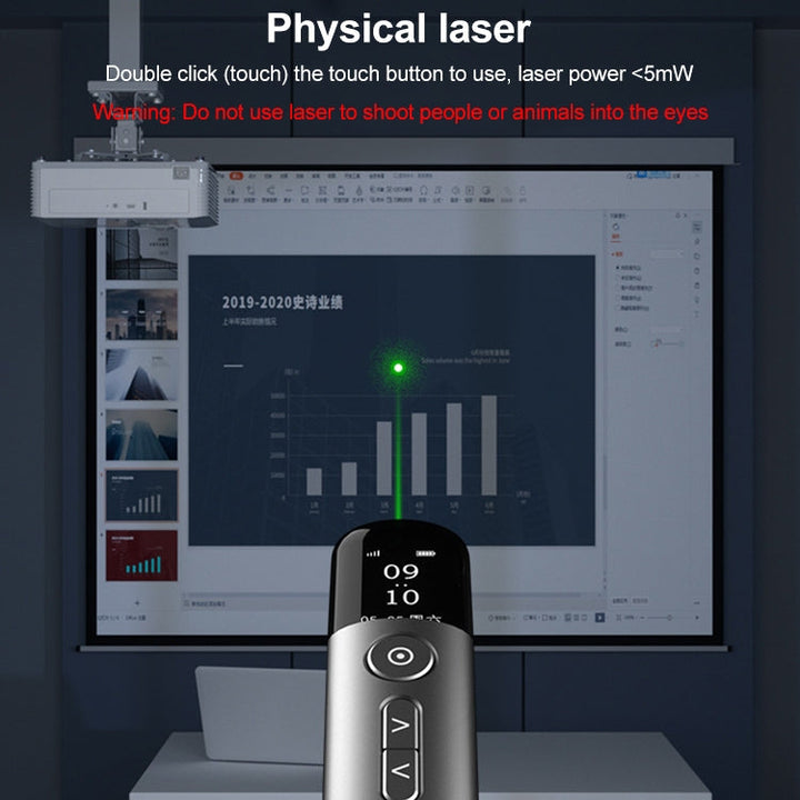 Lisslune | ASiNG A9 128MB Red Light Multifunctional PPT Touch Laser Page Turning Pen Wireless Presenter (Gray)