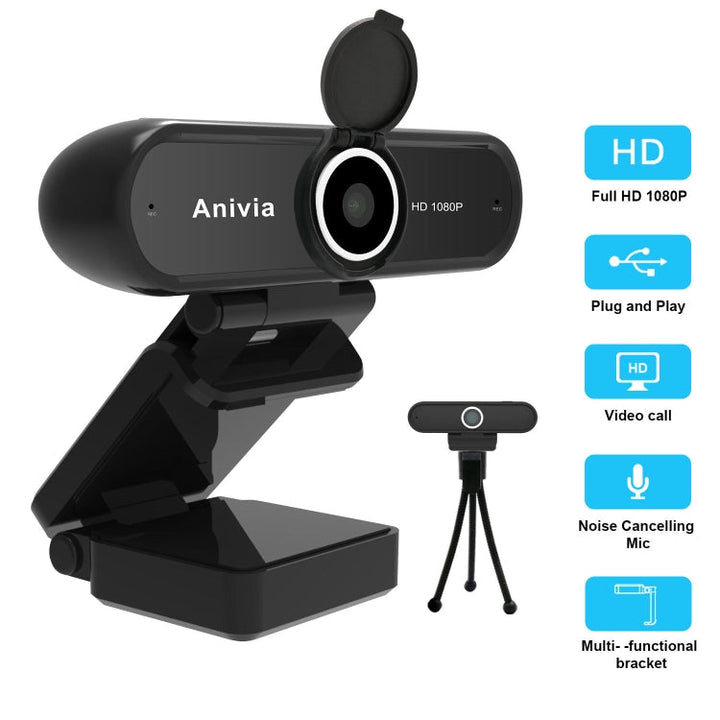 Lisslune | W10 HD 1080P USB Fixed Focus Camera with Microphone