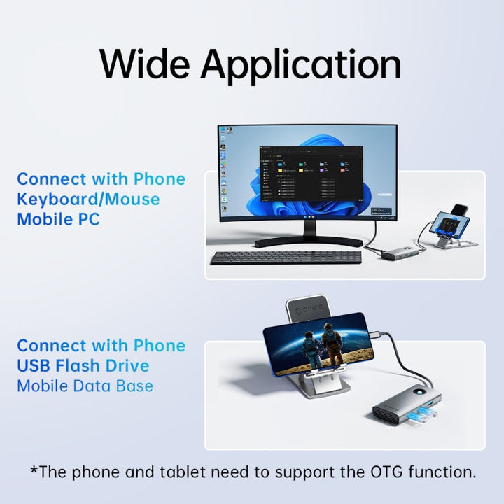 Lisslune | ORICO PW11-5P Type-C / USB-C 5-in-1 5Gbps Multifunctional Docking Station (Dark Gray)