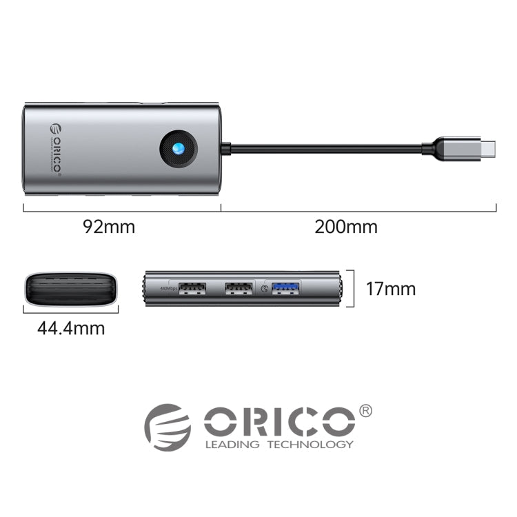 Lisslune | ORICO PW11-5P Type-C / USB-C 5-in-1 5Gbps Multifunctional Docking Station (Dark Gray)