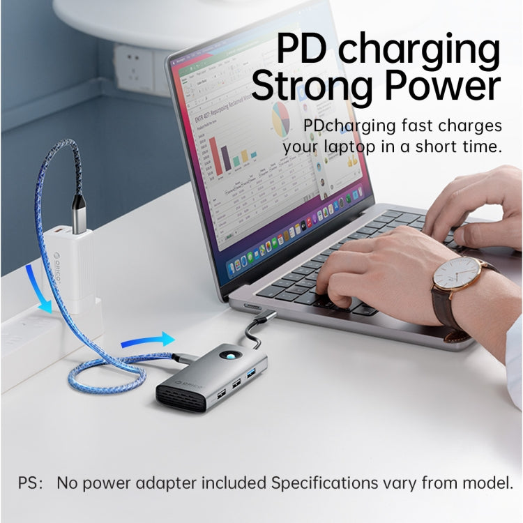 Lisslune | ORICO PW11-5P Type-C / USB-C 5-in-1 5Gbps Multifunctional Docking Station (Dark Gray)