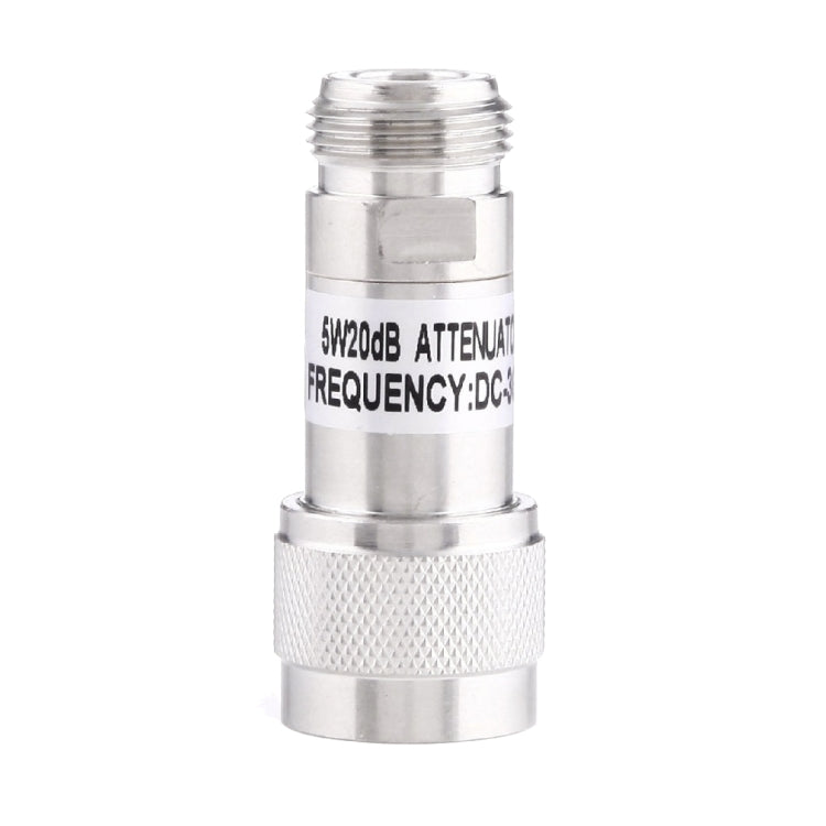Lisslune | 5W 20dBi N Female to N Male DC-13GHz Frequency Gain Attenuator (Silver)