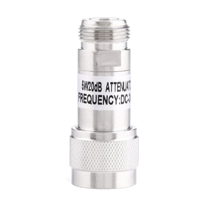 Lisslune | 5W 20dBi N Female to N Male DC-13GHz Frequency Gain Attenuator (Silver)