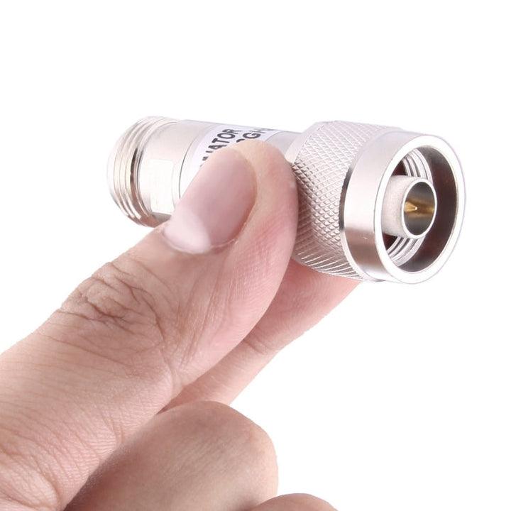 Lisslune | 5W 30dBi N Female to N Male DC-13GHz Frequency Gain Attenuator (Silver)