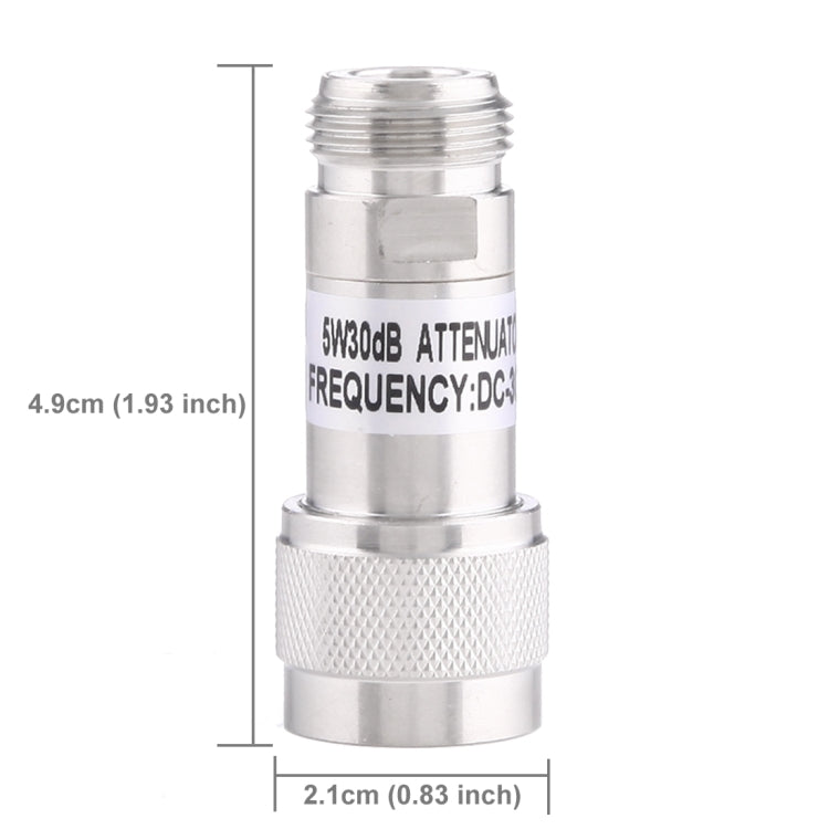 Lisslune | 5W 30dBi N Female to N Male DC-13GHz Frequency Gain Attenuator (Silver)