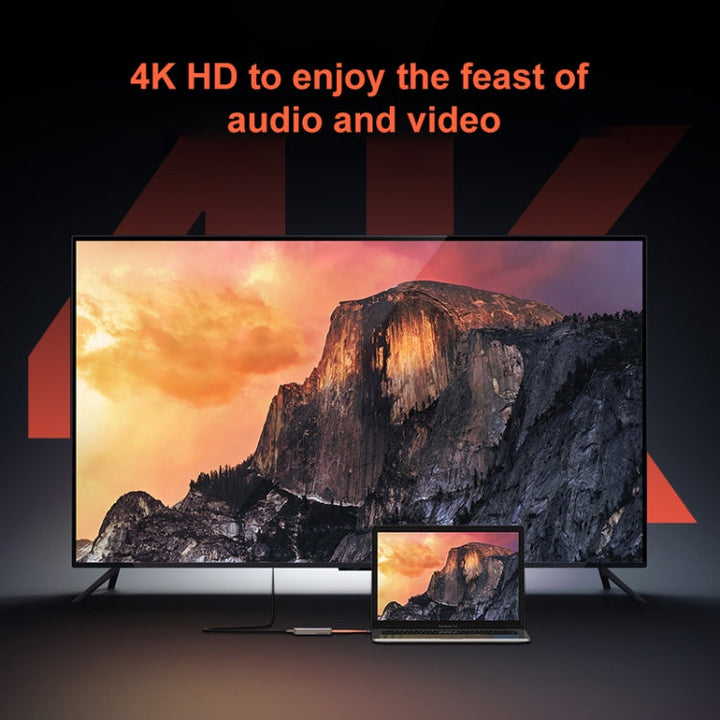 Lisslune | ROCK TR21 USB-C / Type-C to HDMI + USB3.0 x 3 + PD 4K 60Hz 5 in 1 Docking Station