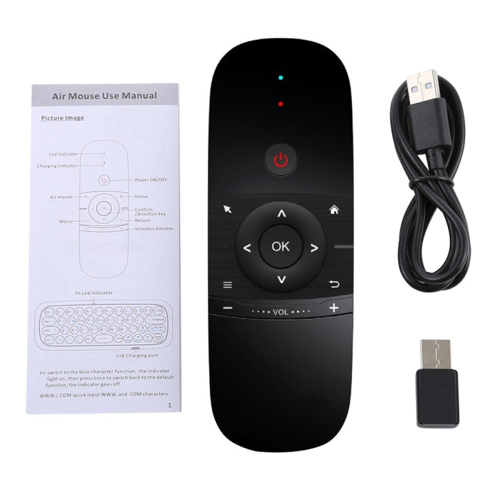 Lisslune | W1 Wireless QWERTY 57-Key Keyboard 2.4G Air Mouse Remote Control with LED Display for Android TV Box, Mini-PC, Smart TV, Projector, HTPC, All-in-one PC / TV