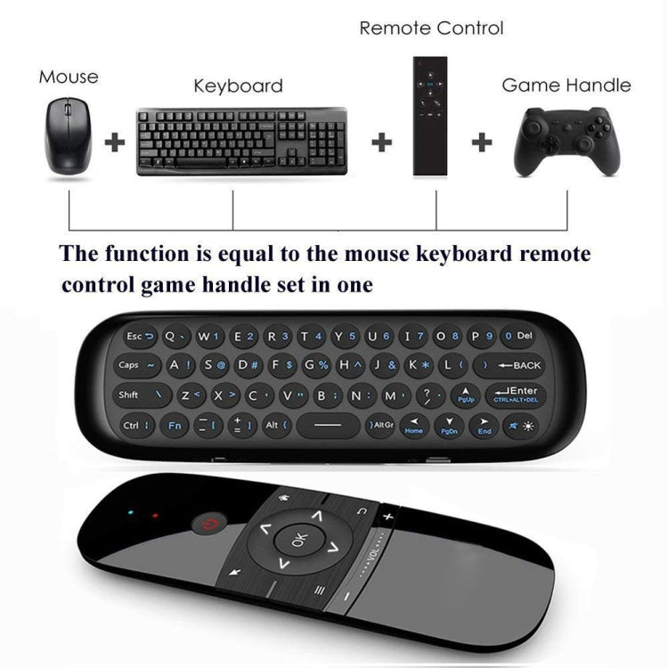Lisslune | W1 Wireless QWERTY 57-Key Keyboard 2.4G Air Mouse Remote Control with LED Display for Android TV Box, Mini-PC, Smart TV, Projector, HTPC, All-in-one PC / TV