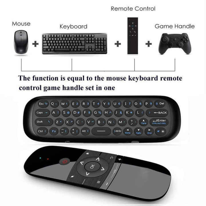 Lisslune | W1 Wireless QWERTY 57-Key Keyboard 2.4G Air Mouse Remote Control with LED Display for Android TV Box, Mini-PC, Smart TV, Projector, HTPC, All-in-one PC / TV