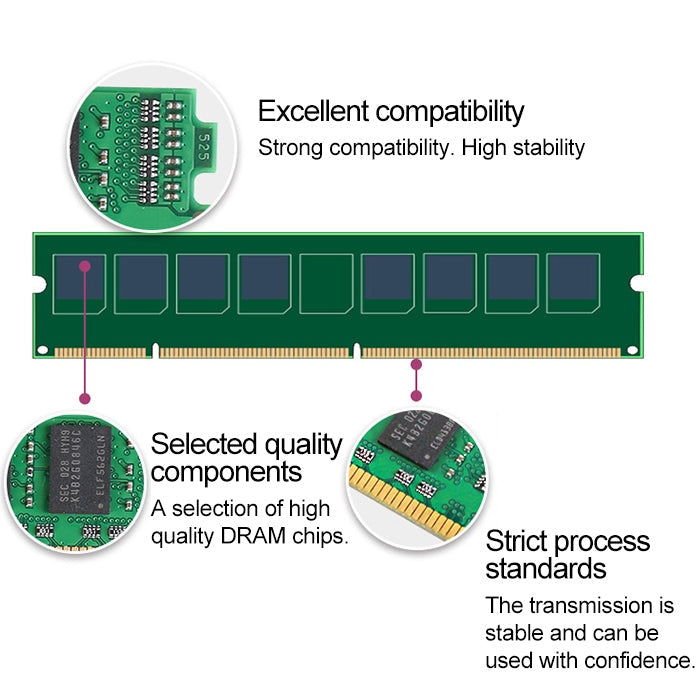 Lisslune | JingHai 1.5V DDR3 1333 / 1600MHz 4GB Memory RAM Module for Desktop PC