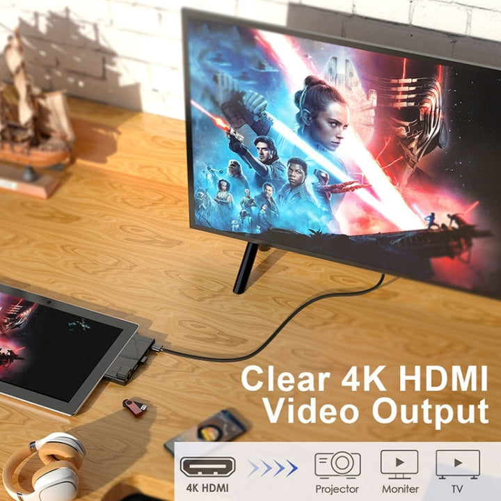 Lisslune | Rocketek SH868 HDMI + USB 3.0 x 2 + Type-C x 2 HUB Adapter