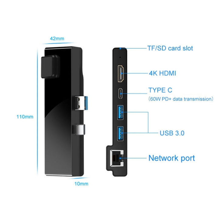 Lisslune | Rocketek SH869 100M RJ45 + HDMI + USB 3.0 x 2 + Type-C x 2 HUB Adapter