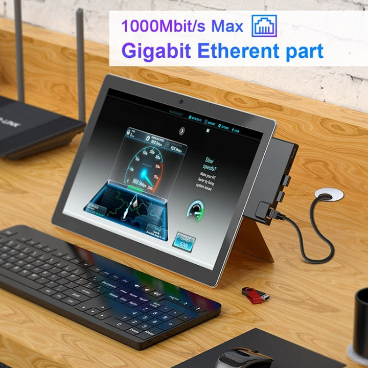 Lisslune | Rocketek SH869 100M RJ45 + HDMI + USB 3.0 x 2 + Type-C x 2 HUB Adapter