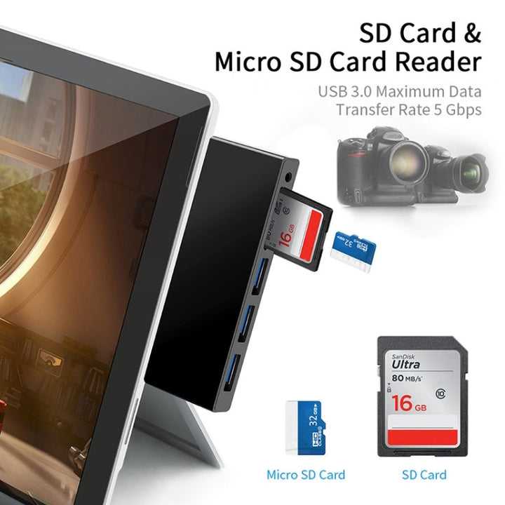 Lisslune | Rocketek SGO771 Type-C to USB2.0 / 3.5mm AUX / SD / TF HUB Adapter for Surface Pro GO