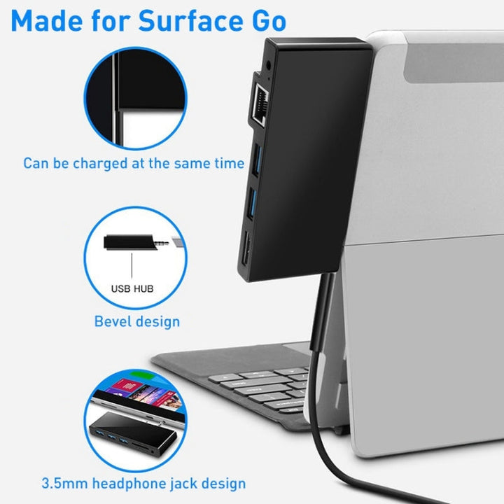 Lisslune | Rocketek SGO773 Type-C to USB3.0 / HDMI / RJ45 HUB Adapter for Surface Pro GO