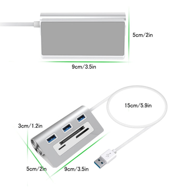 Lisslune | Rocketek HC423 USB3.0 x 3 + SD / TF / CF Card Reader HUB Adapter