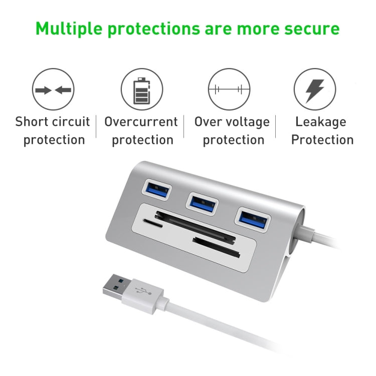Lisslune | Rocketek HC423 USB3.0 x 3 + SD / TF / CF Card Reader HUB Adapter