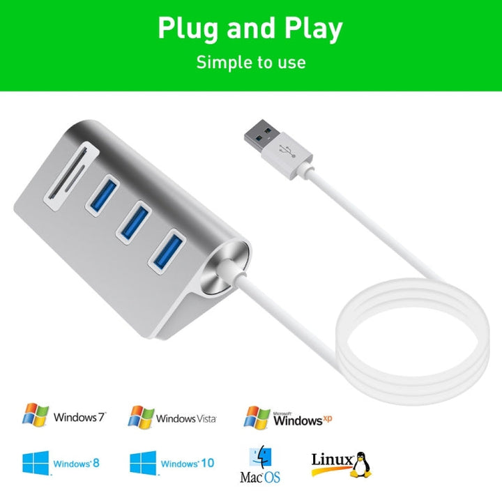 Lisslune | Rocketek HC422 USB3.0 x 3 + SD / TF card reader HUB adapter