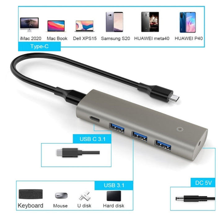 Lisslune | Rocketek HC466 USB3.2 Gen2 Type-C 4 in 1 HUB Adapter
